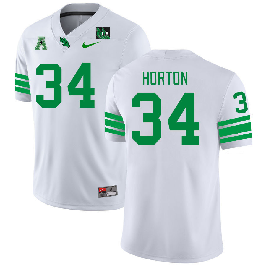 Men #34 Dom Horton North Texas Mean Green 2023 College Football Jerseys Stitched-White